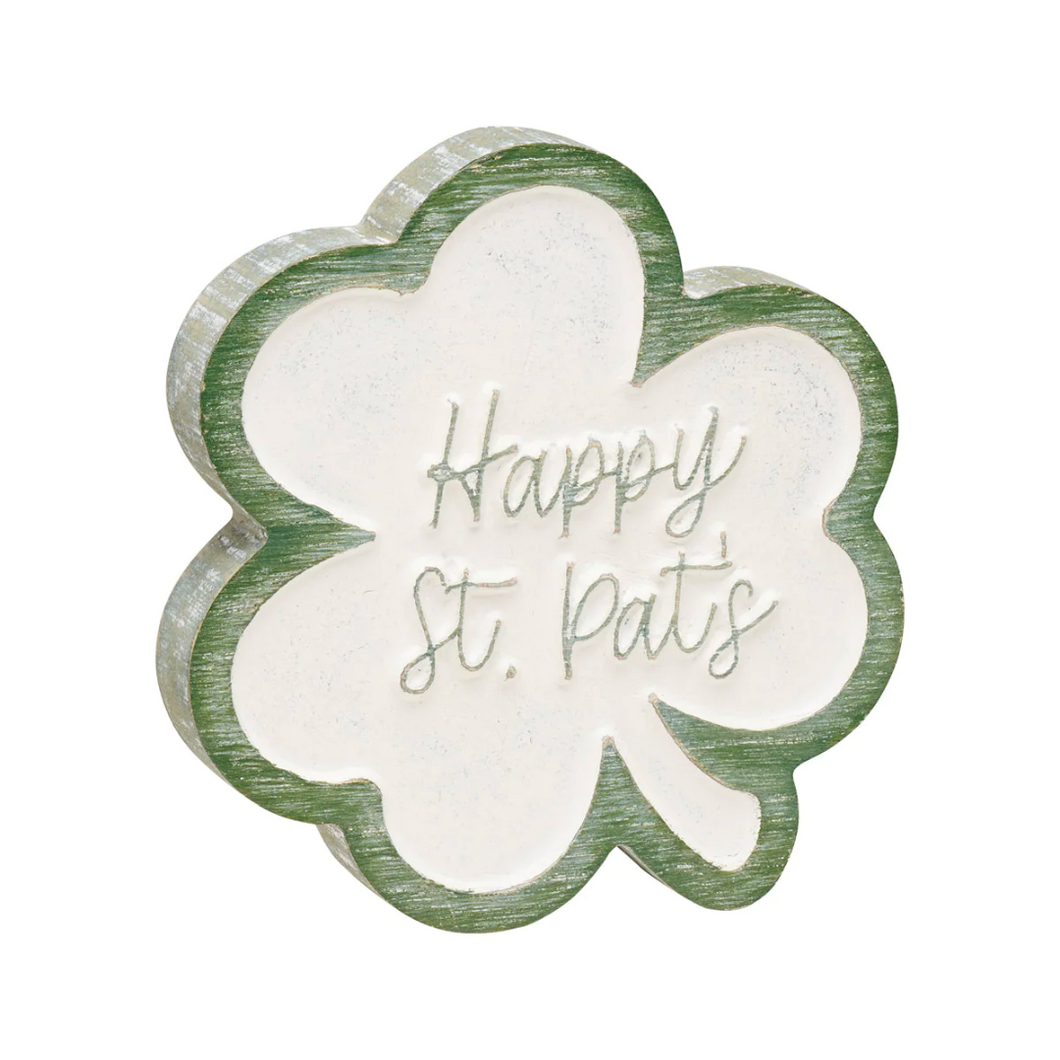 Happy St Pats Carved Clover