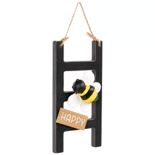 Load image into Gallery viewer, Bee Happy Wood Ladder
