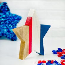 Load image into Gallery viewer, Red, White, Blue Wood Star
