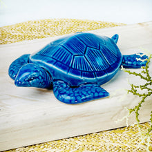 Load image into Gallery viewer, Blue Stoneware Sea Turtle
