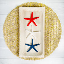 Load image into Gallery viewer, Red, White, Blue Starfish/ Set of 3
