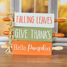 Load image into Gallery viewer, Fall Faux Roling Pin Signs
