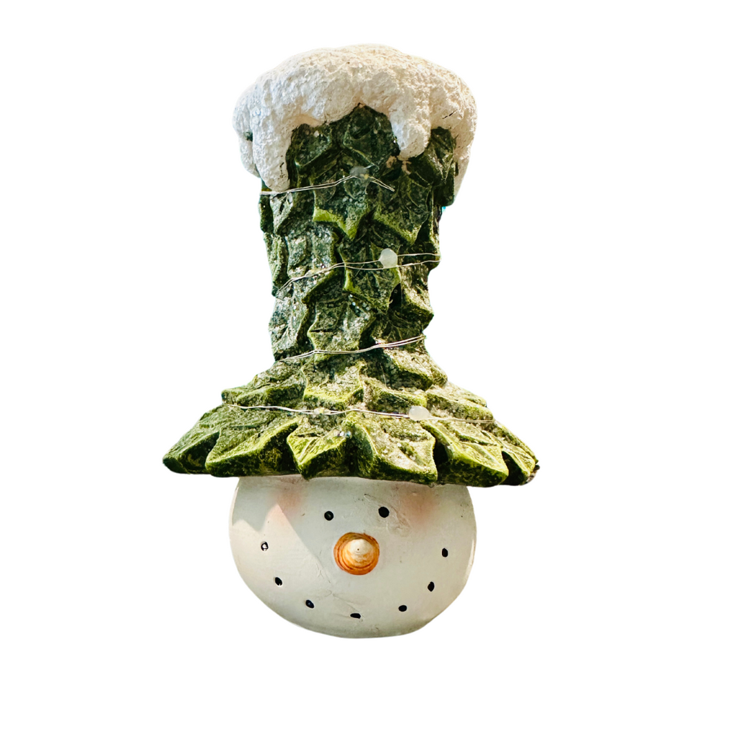 Leafy Hat LED Snowman