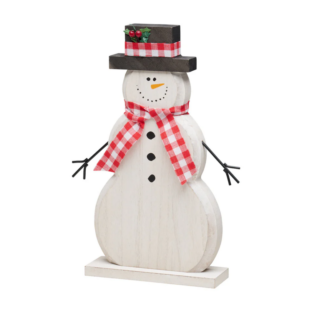 Mr Checkers Carved Snowman