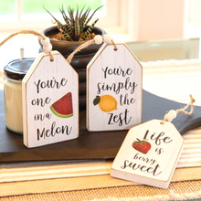 Load image into Gallery viewer, Summer Fruit Wood Tag Decor

