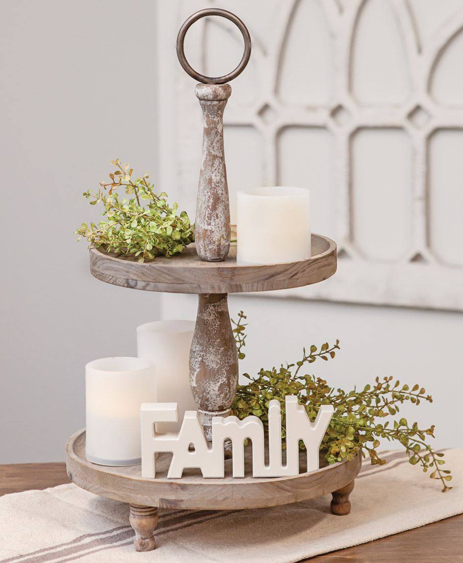 Rustic Tiered Tray